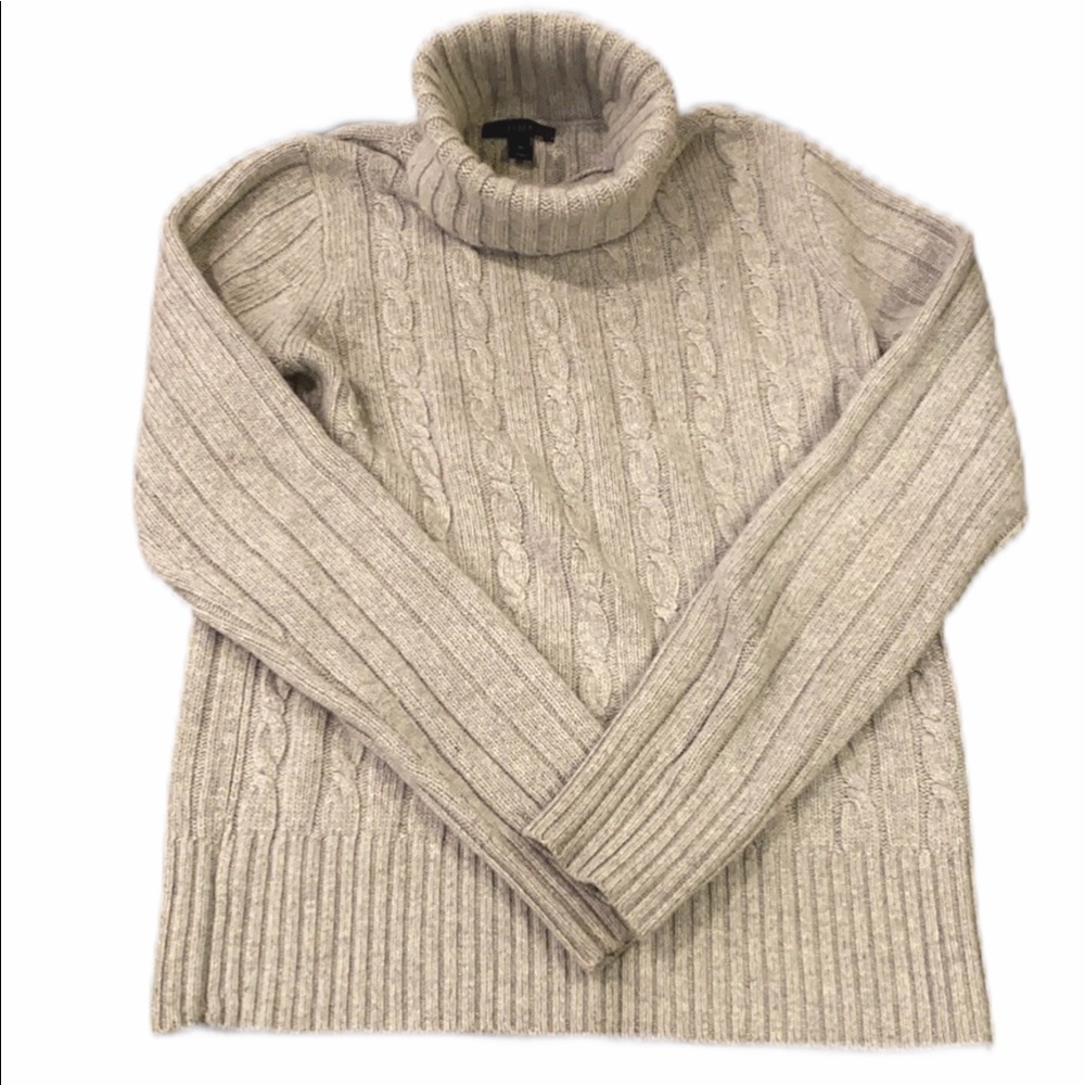 J. Crew Cable Knit Turtleneck Sweater